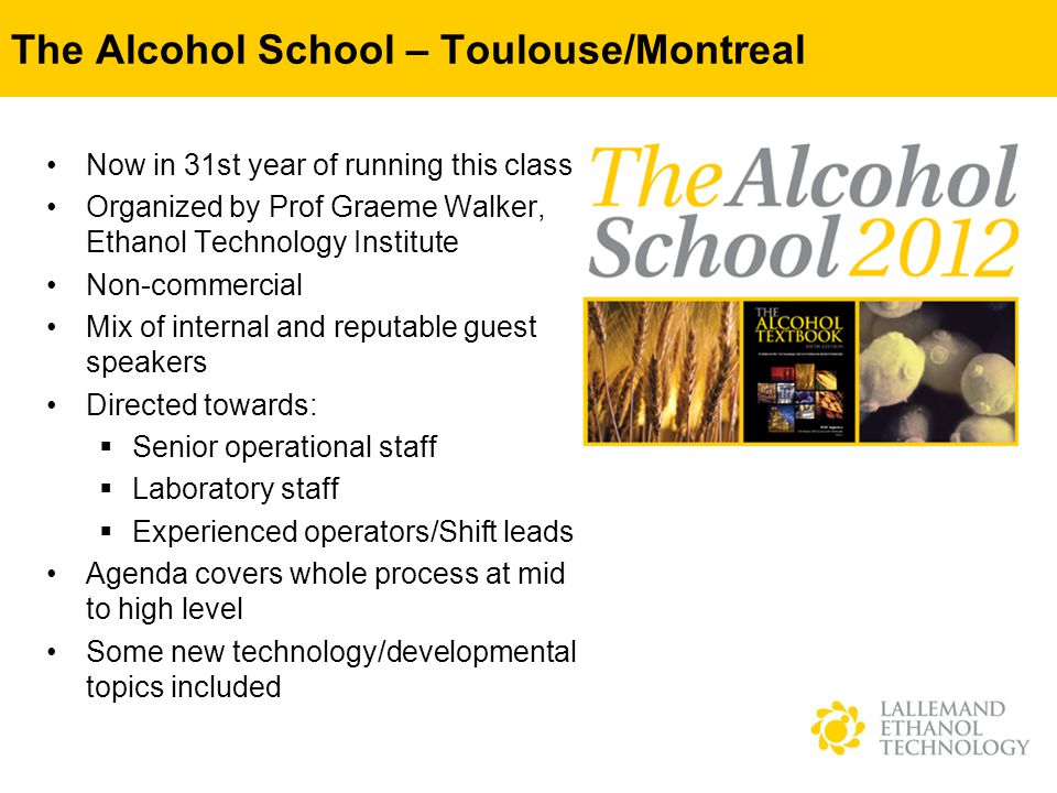 Alcohol Education and Processing Effects of Small Grains - ppt